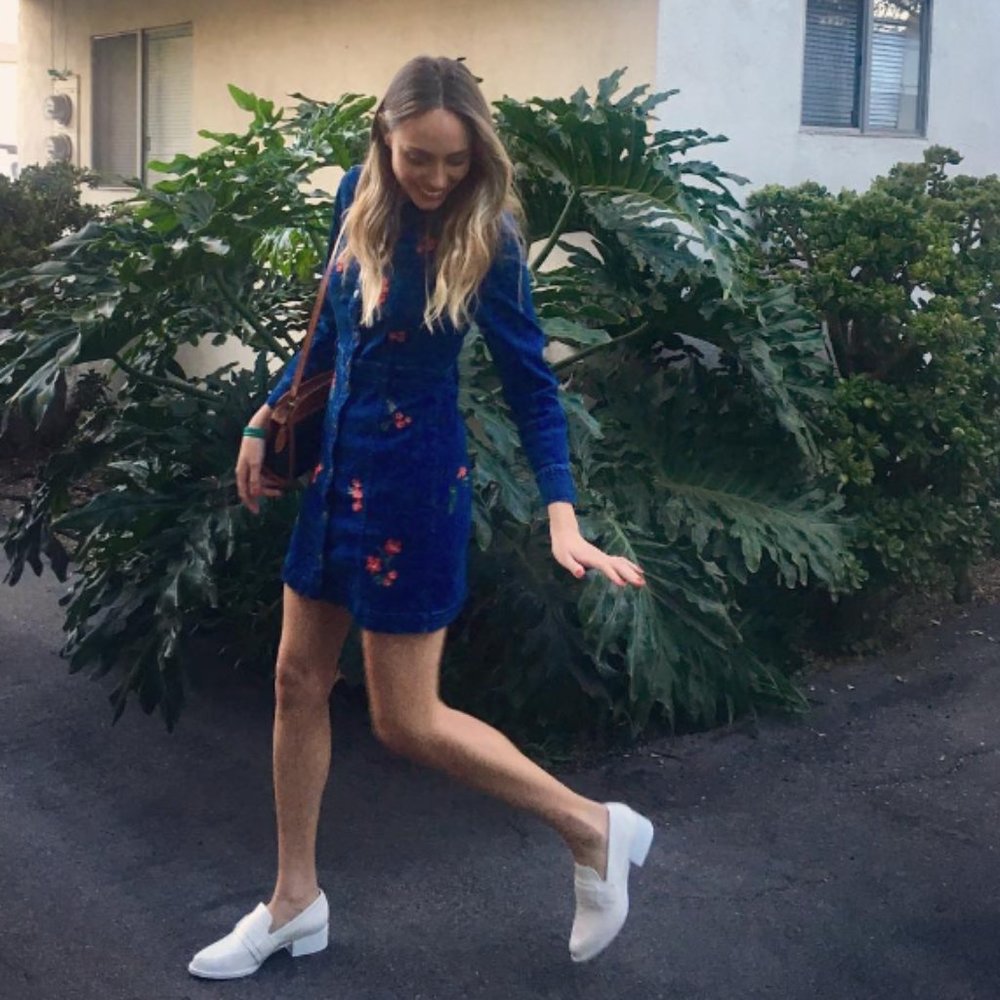 Madewell Royal Blue Floral Mini Dress